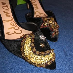 Sam Edelman velvet moon star beaded heels